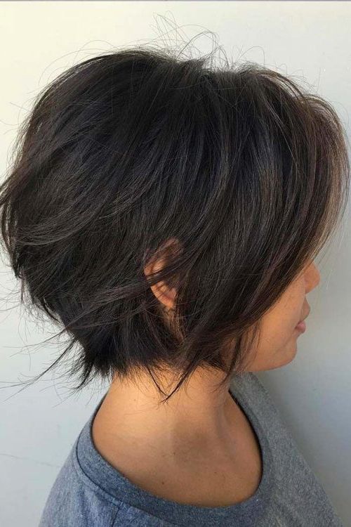 40 Cute Short Haircuts For Short Hair (updated For 2018) For Chin Length Layered Haircuts (View 21 of 25)