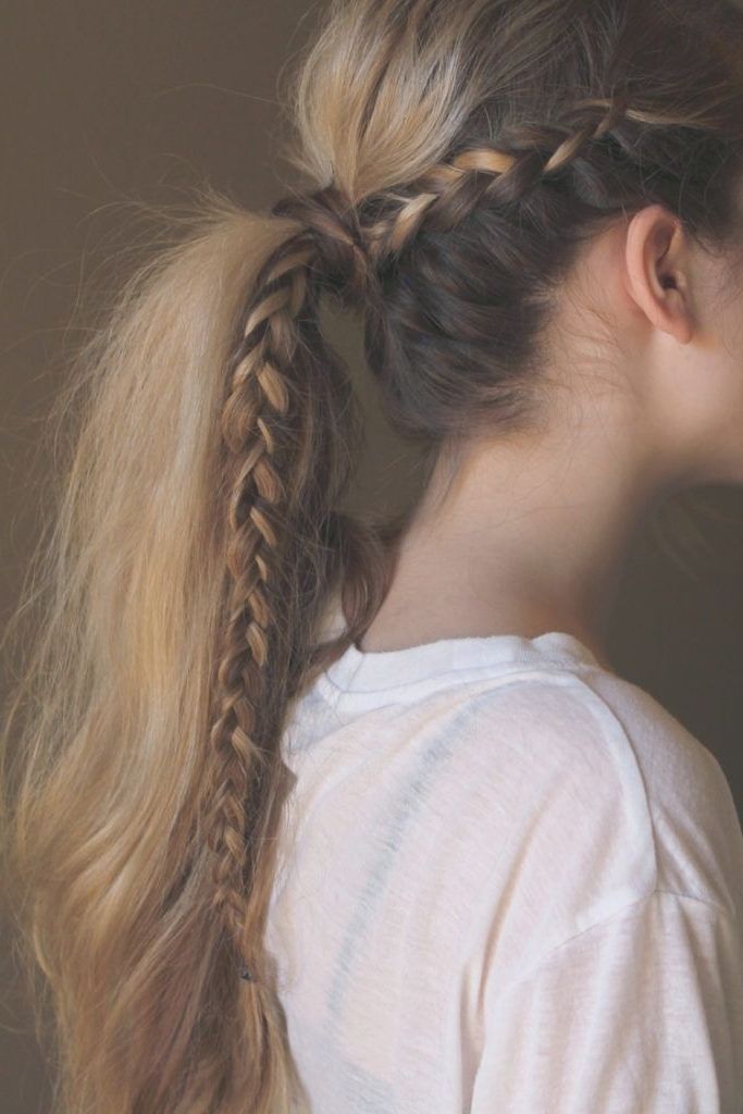 41 Diy Cool Easy Hairstyles That Real People Can Actually Do At Home Inside Fantastical French Braid Ponytail Hairstyles (View 6 of 25)