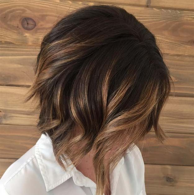 42 Balayage Ideas For Short Hair – The Goddess With Stacked Copper Balayage Bob Hairstyles (View 19 of 25)