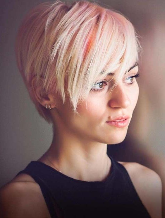 42 Best Pastel Pink Colors For Short Pixie Haircuts In 2018 | Rando For Pastel Pink Textured Pixie Hairstyles (Photo 2 of 25)