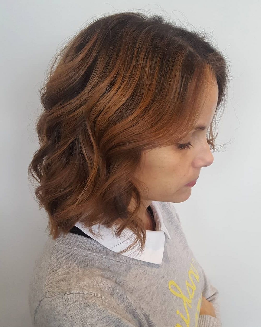 43 Greatest Wavy Bob Hairstyles – Short, Medium And Long In 2018 Pertaining To Nape Length Brown Bob Hairstyles With Messy Curls (Photo 19 of 25)