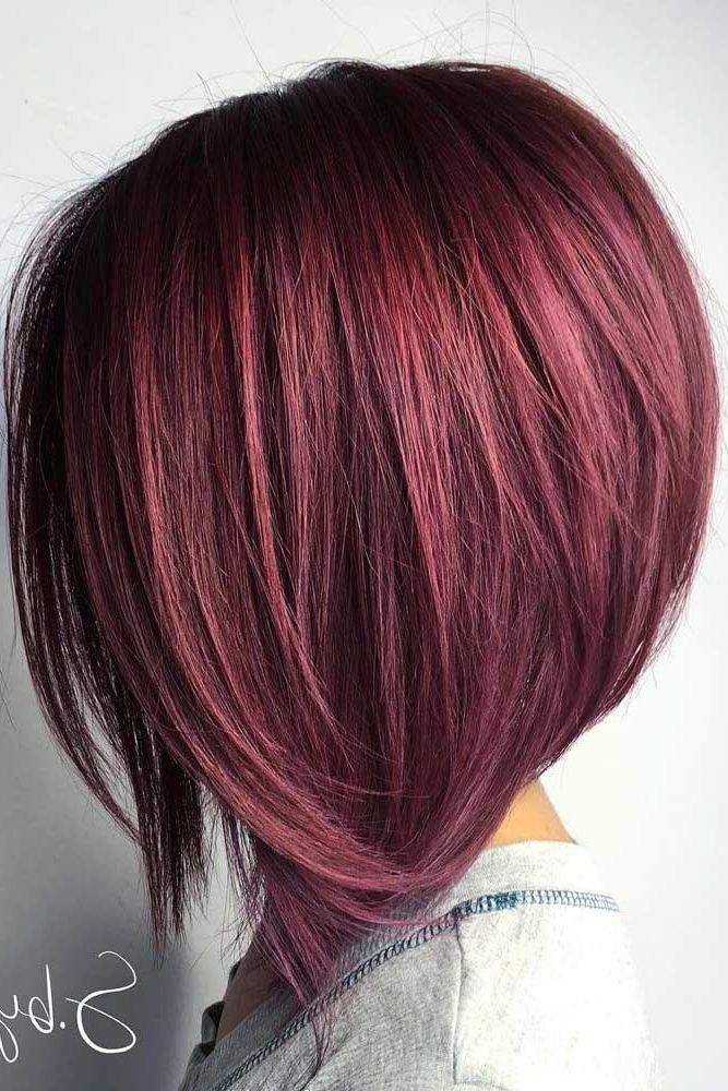 43 Superb Medium Length Hairstyles For An Amazing Look | Gotta Get Throughout Angled Burgundy Bob Hairstyles With Voluminous Layers (Photo 4 of 25)
