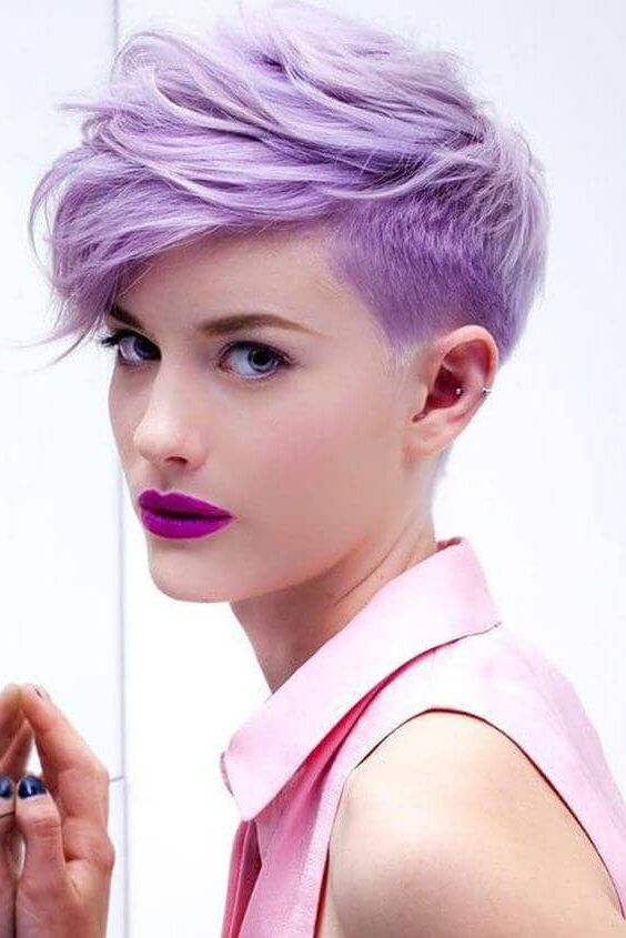 50 Pixie Haircuts You'll See Trending In 2018 With Pastel Pink Textured Pixie Hairstyles (View 11 of 25)