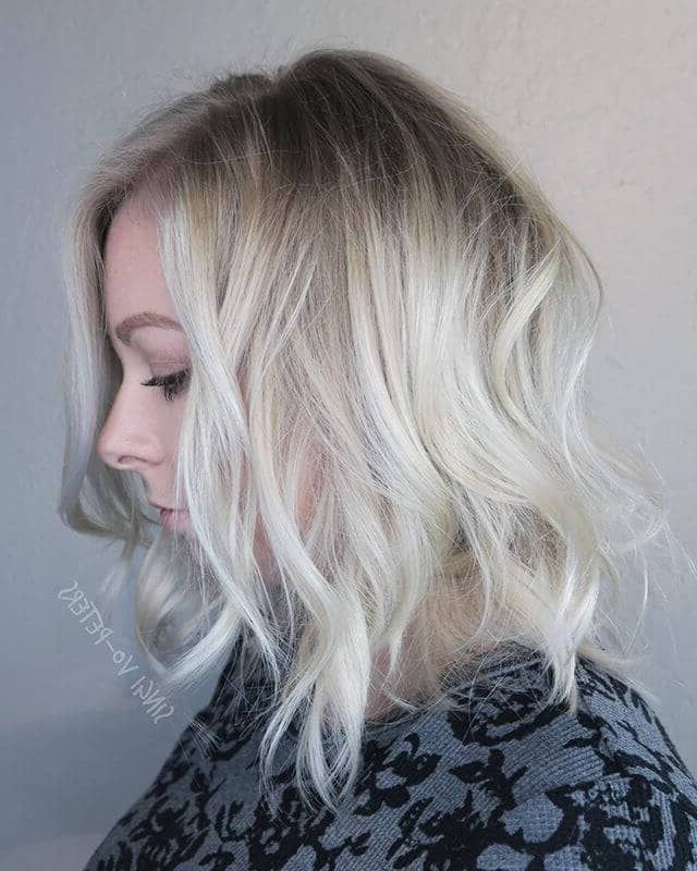 50 Platinum Blonde Hairstyle Ideas For A Glamorous 2018 Pertaining To White Bob Undercut Hairstyles With Root Fade (View 10 of 25)