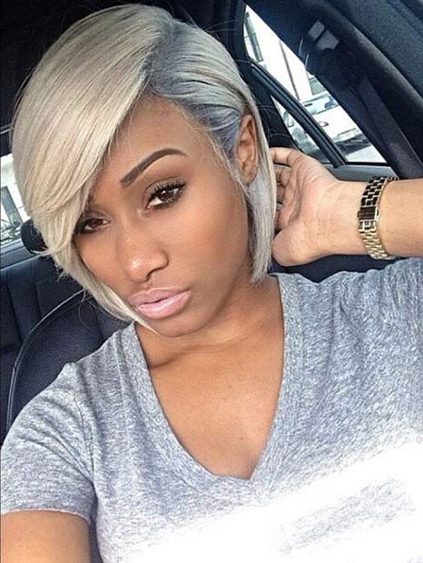 50 Short Hairstyles For Black Women | Stayglam With Black And Ash Blonde Pixie Bob Hairstyles (View 15 of 25)