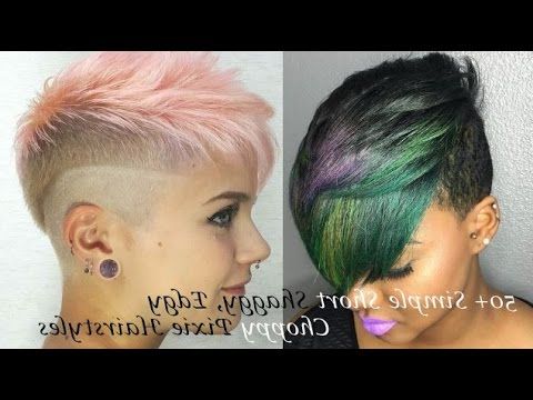 50+ Simple Short Shaggy, Edgy, Choppy Pixie Hairstyles – Youtube Regarding Funky Pixie Undercut Hairstyles (View 20 of 25)