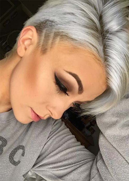 51 Edgy And Rad Short Undercut Hairstyles For Women – Glowsly With Regard To White Bob Undercut Hairstyles With Root Fade (View 20 of 25)