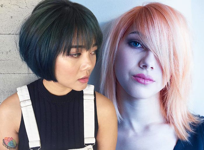 55 Incredible Short Bob Hairstyles & Haircuts With Bangs | Fashionisers Inside Blue Balayage For Black Choppy Bob Hairstyles (View 16 of 25)