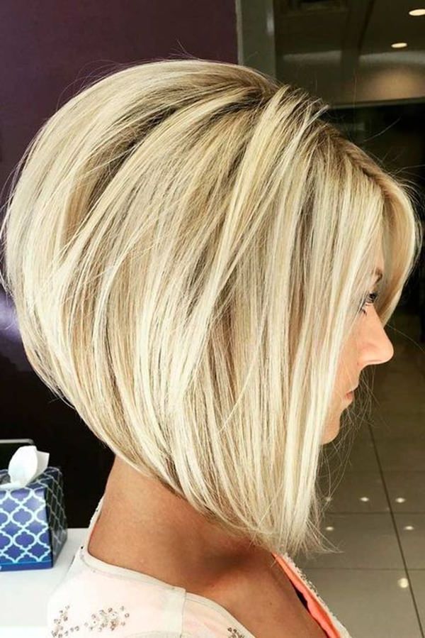 56 Stacked Bob Hairstyle For The Style Year 2018 – Style Easily With Short Ash Blonde Bob Hairstyles With Feathered Bangs (Photo 22 of 25)