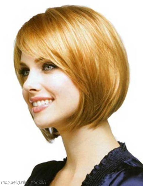 57 Cool Short Bob Hairstyle With Side Swept Bands Throughout Rounded Bob Hairstyles With Side Bangs (View 20 of 25)