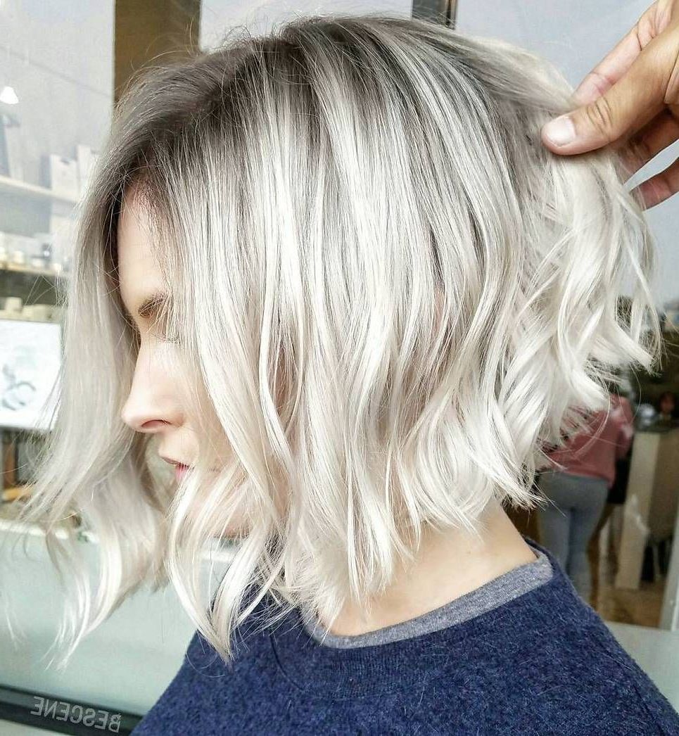 Featured Photo of 25 Photos White-blonde Curly Layered Bob Hairstyles