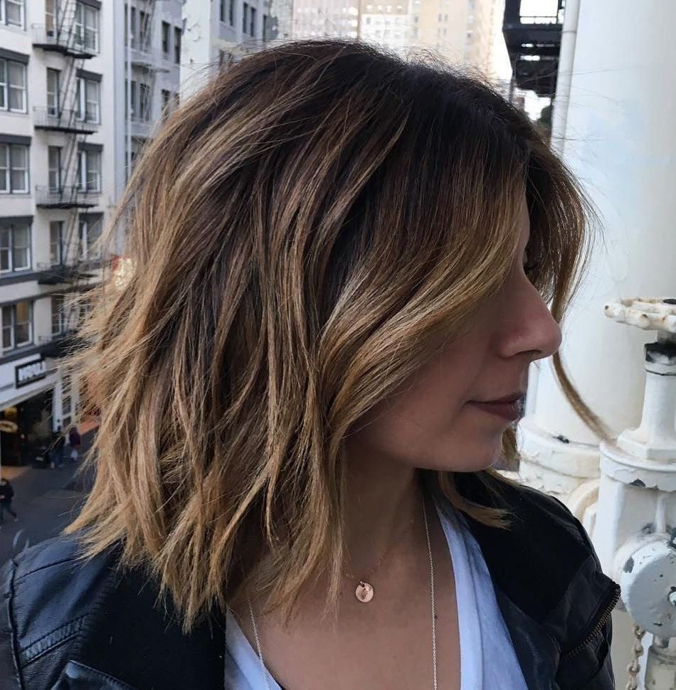 60 Fun And Flattering Medium Hairstyles For Women In 2018 | Hair Intended For Loosely Waved Messy Brunette Bob Hairstyles (Photo 14 of 25)