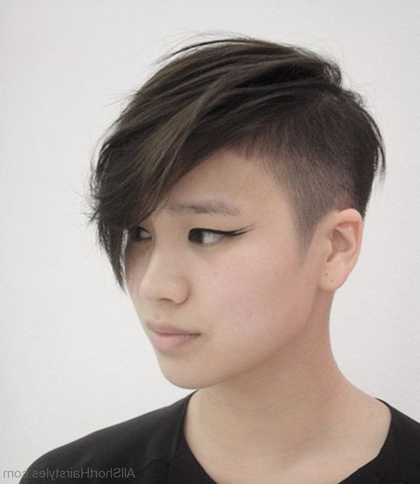 70 Adorable Short Undercut Hairstyle For Girls Throughout Sweeping Pixie Hairstyles With Undercut (View 8 of 25)