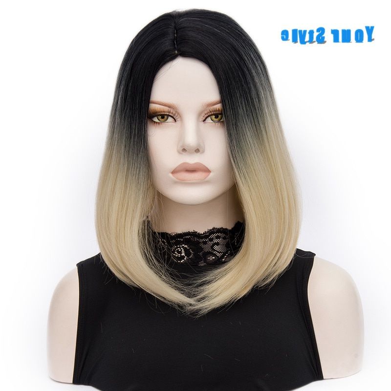 Aliexpress : Buy Your Style 9 Colors Synthetic Ombre Blond Two Within Straight Cut Two Tone Bob Hairstyles (Photo 25 of 25)