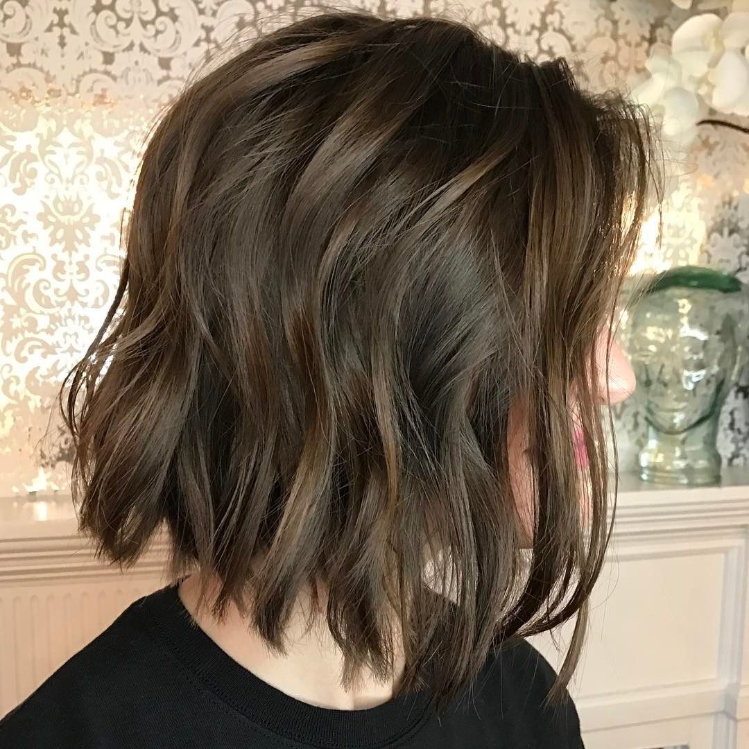 Ana Grisi (@hairbyac_alcorn) On Instagram. Choppy Tousled Brunette In Sexy Tousled Wavy Bob For Brunettes (Photo 8 of 25)
