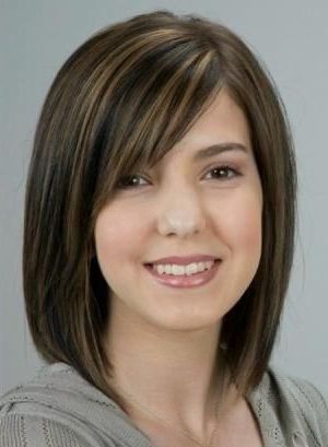 Angled Bob With Side Bangs | Medium Length Angled Bob Haircut With For Layered Bob Hairstyles With Swoopy Side Bangs (Photo 20 of 25)