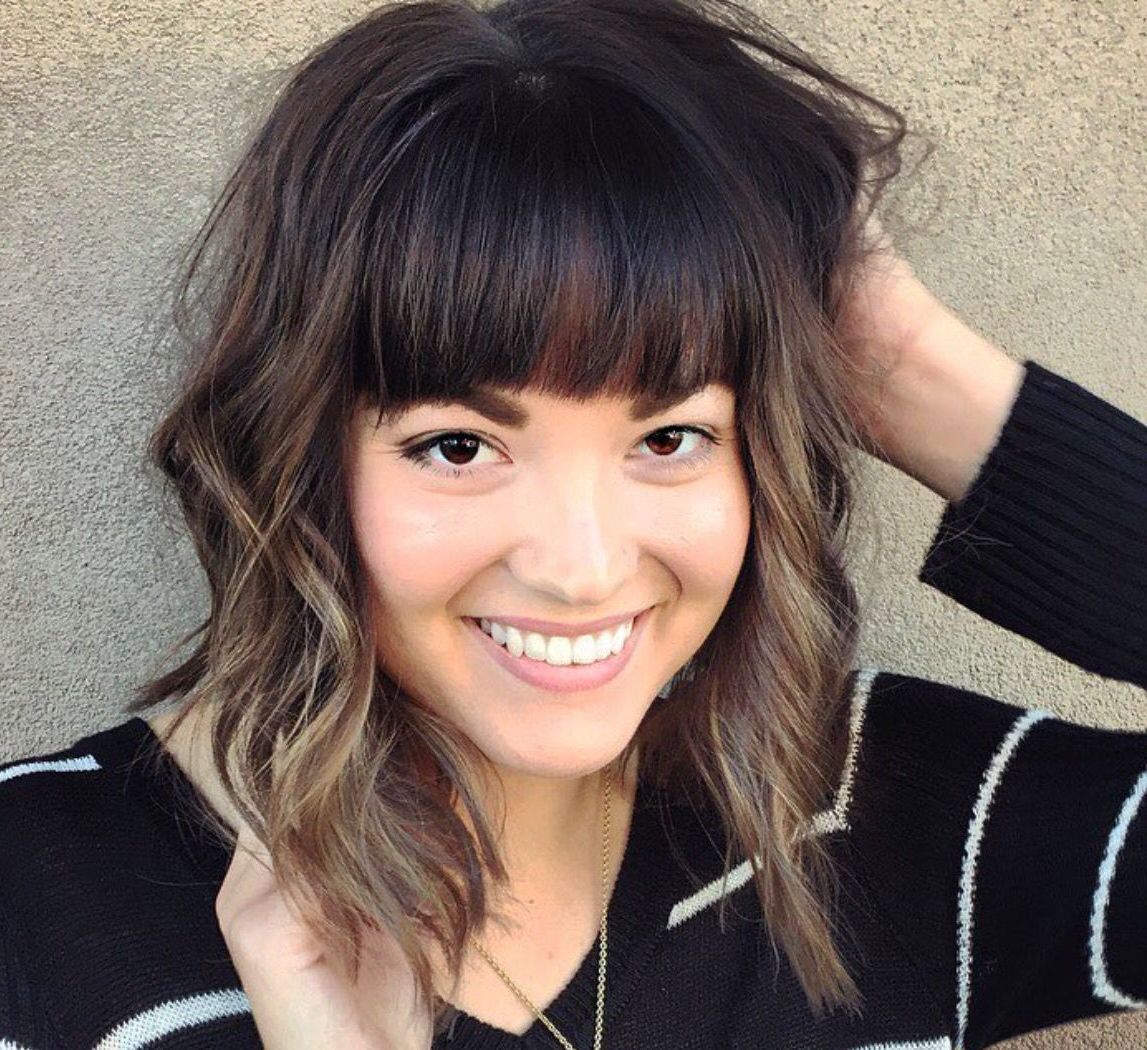 Beautiful Short Ombre For Dark Brown Hair With Blunt Fringe Bangs Throughout Short Haircuts With Fringe Bangs (Photo 6 of 25)