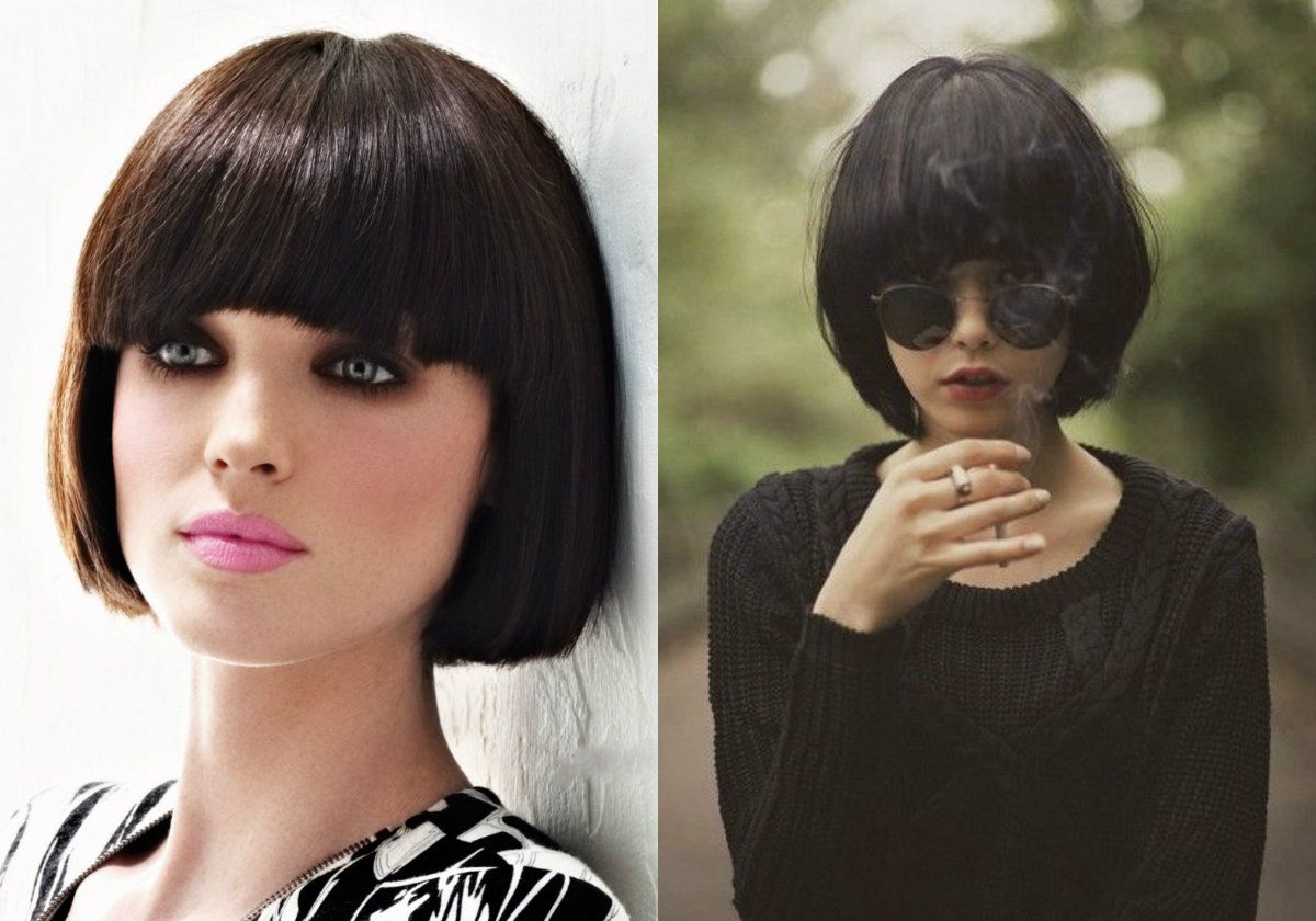 Best Classy Bob Haircuts With Bangs | Hairdrome For Curly Brunette Bob Hairstyles With Bangs (Photo 4 of 25)