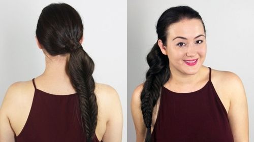 Blake Lively Fishtail Braid | Fishtail Hair Extension Tutorial Within Fishtail Ponytails With Hair Extensions (View 16 of 25)