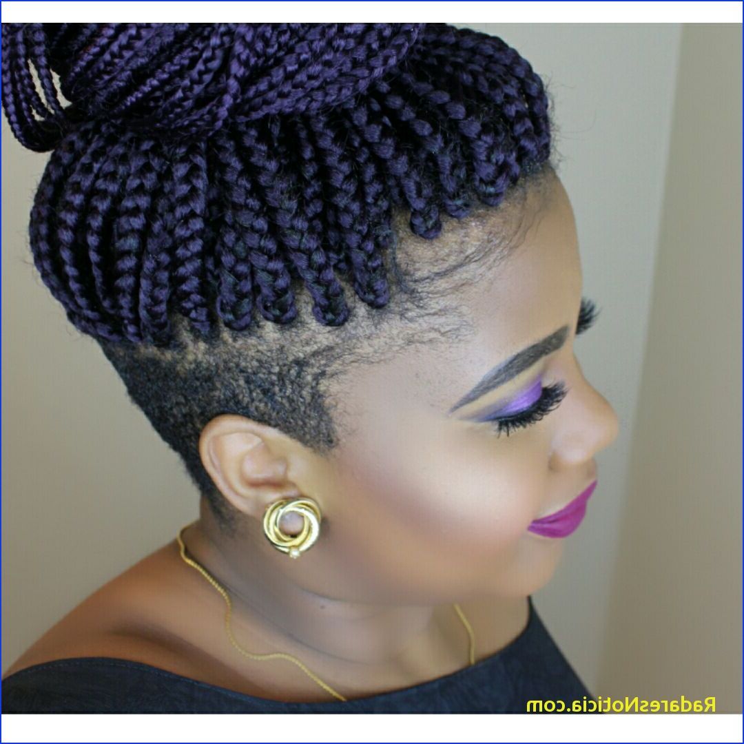 Braided Hairstyles For Short Hair Black Braids With Shaved Sides Regarding Short Hairstyles With Shaved Sides (Photo 14 of 25)
