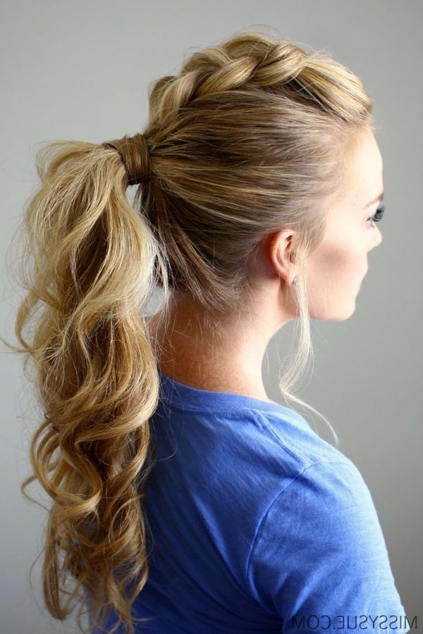Braided Ponytail Hairstyles, Hair Braided Into A Ponytail Pictures Regarding Unique Braided Up Do Ponytail Hairstyles (View 2 of 25)