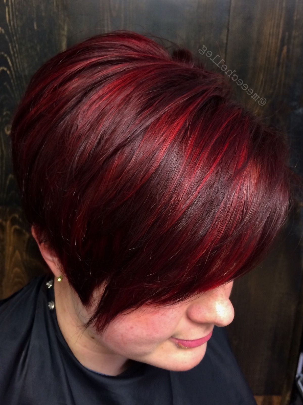Bright Red, Red Highlights, Stand Out Red, Candy Apple Red, Short Inside Short Hairstyles With Red Highlights (Photo 1 of 25)