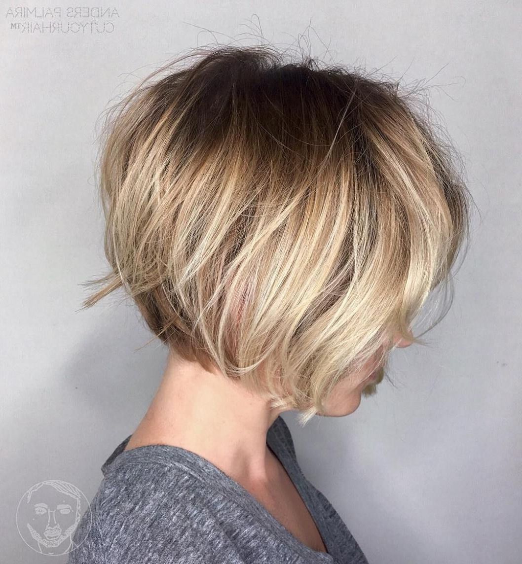 Chin Length Stacked Bob | Hair Style In 2018 | Pinterest | Hair With Nape Length Curly Balayage Bob Hairstyles (Photo 9 of 25)