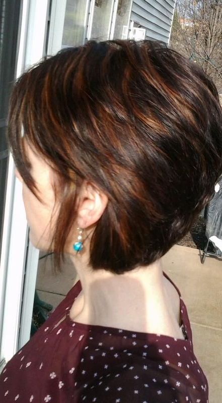 Chocolate Brown Base Red Highlights. Short Hair | Clothes And Cuts Pertaining To Modern Chocolate Bob Haircuts (Photo 6 of 25)