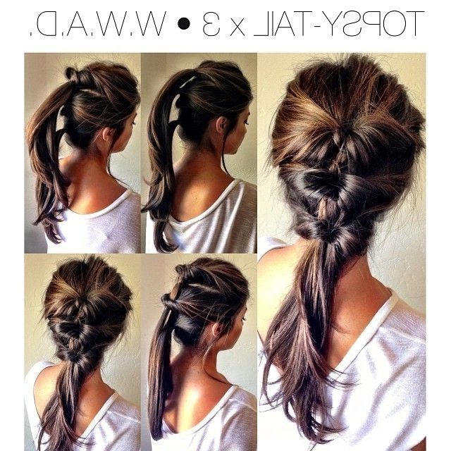 Created A Quick Triple #topsytail #hairstyle On @kimberly Orosco Throughout Topsy Tail Low Ponytails (View 15 of 25)