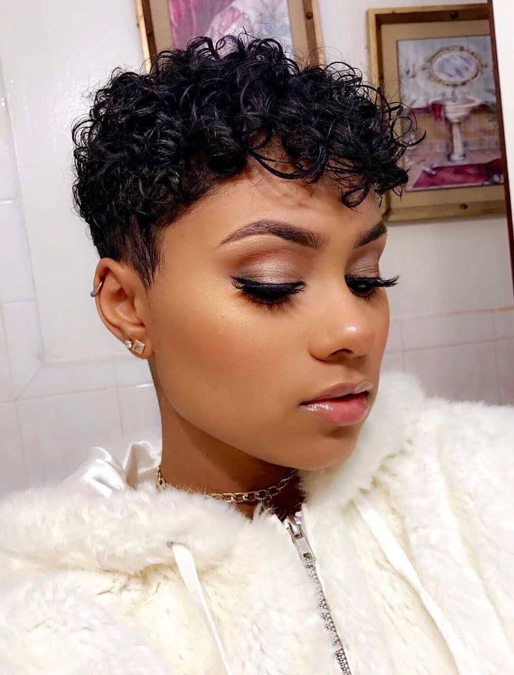 Curly Natural Short Hair Hairstyles For Black Women – Hairstyles With Curly Short Hairstyles For Black Women (View 2 of 25)