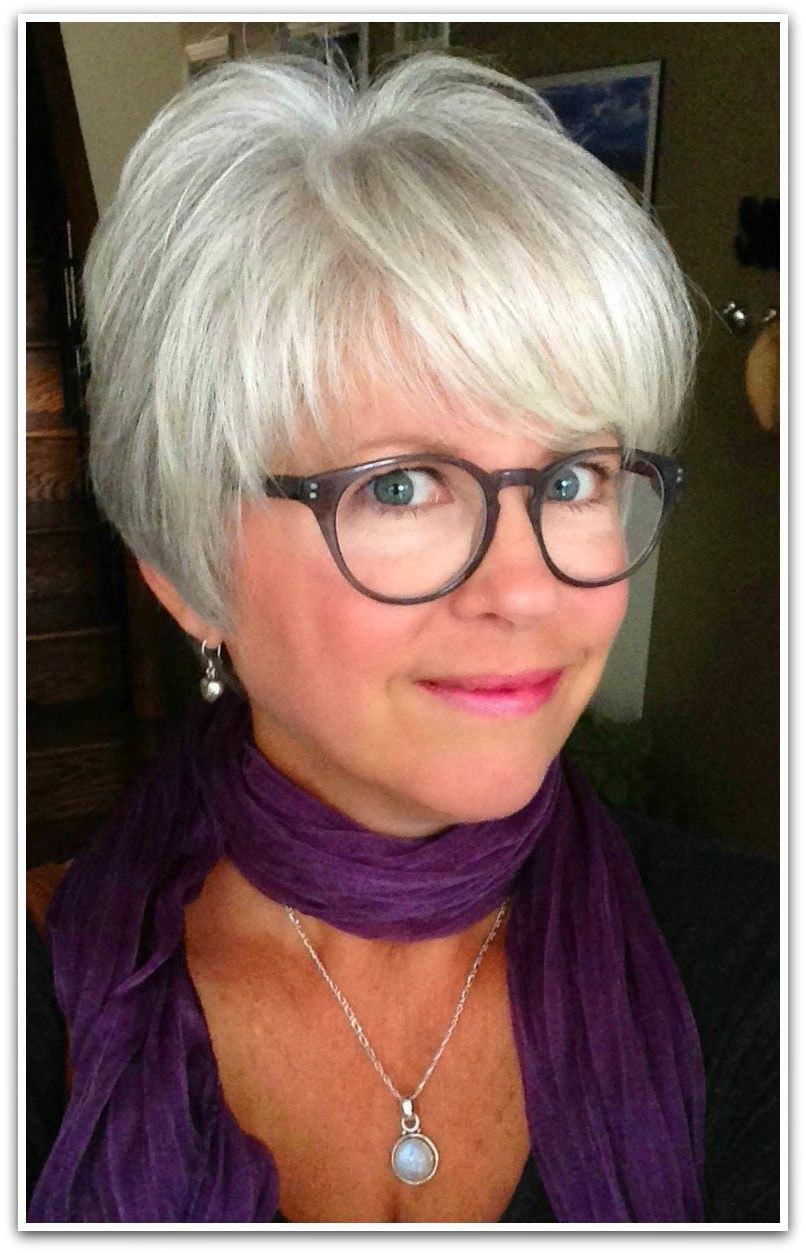 Cute Pixie Cut. She Grew Out Her Color In 6 Months. Love Her 'white Pertaining To Gray Hair Short Hairstyles (Photo 4 of 25)