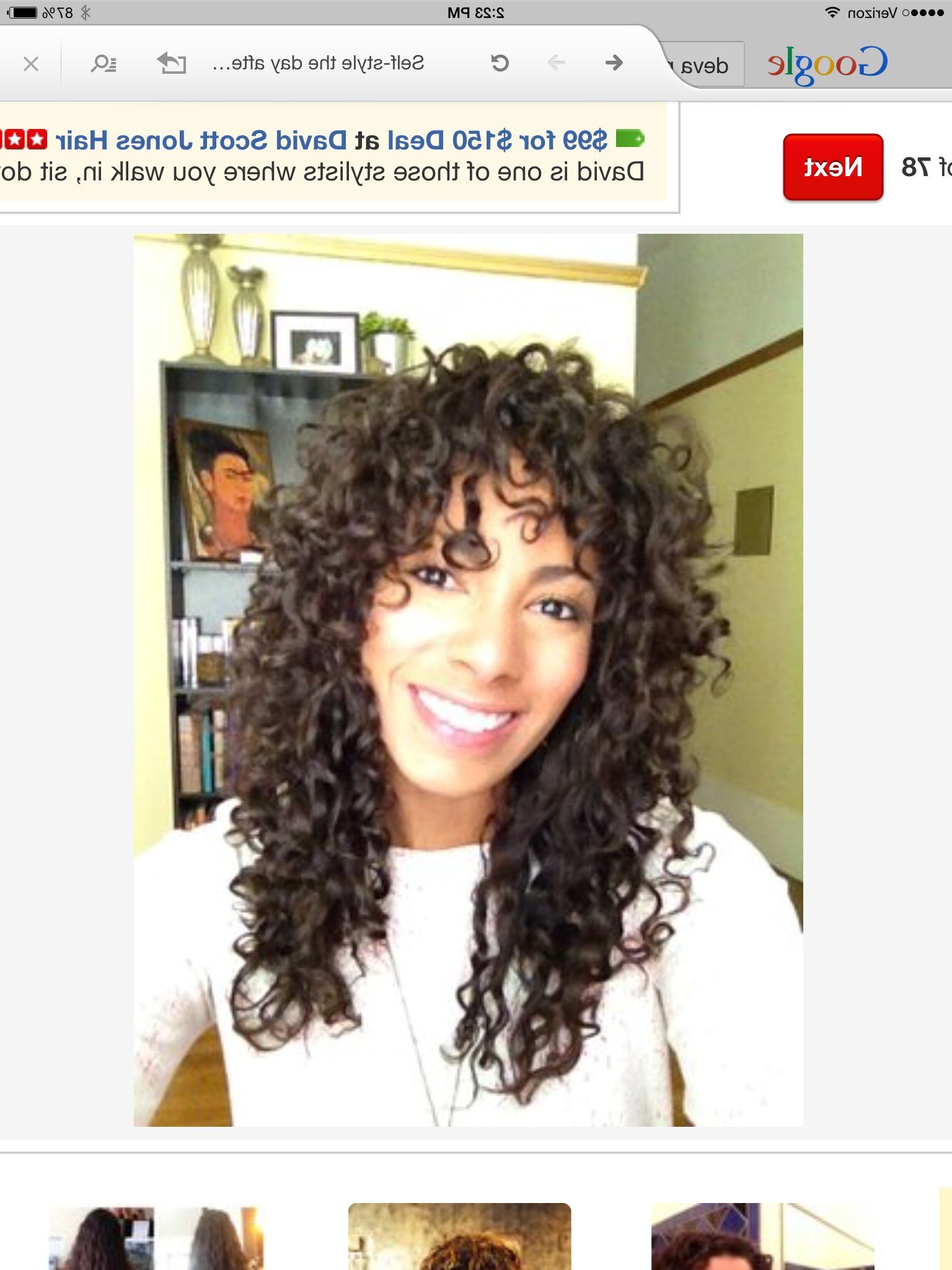 Deva Curl Style, Liking This (bangs!) | Deva Curl | Pinterest Pertaining To Curly Q Haircuts (Photo 11 of 25)