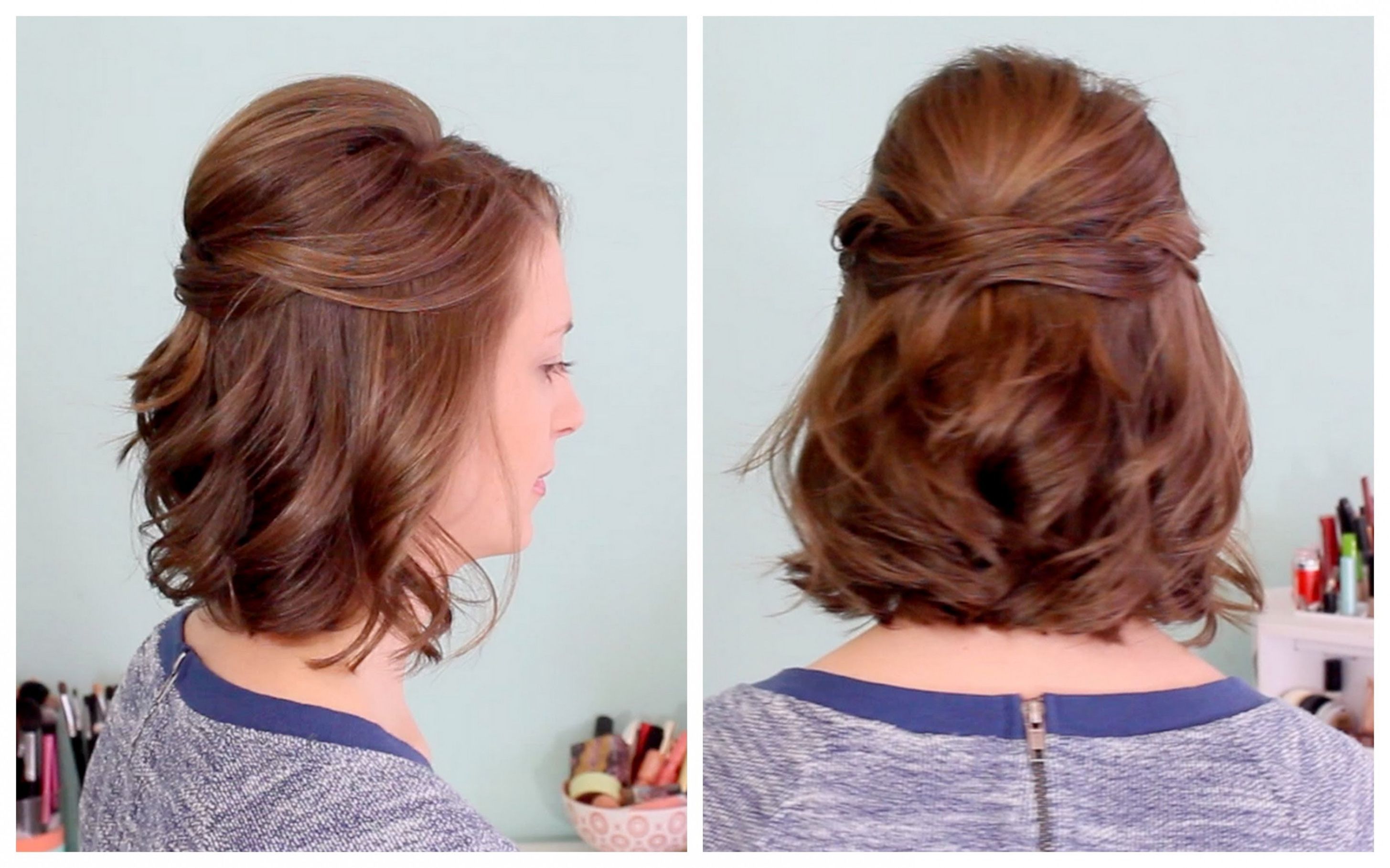 Easy Half Up Half Down Hairstyles For Curly Hair Archives – Hair In Half Up Half Down Short Hairstyles (Photo 19 of 25)