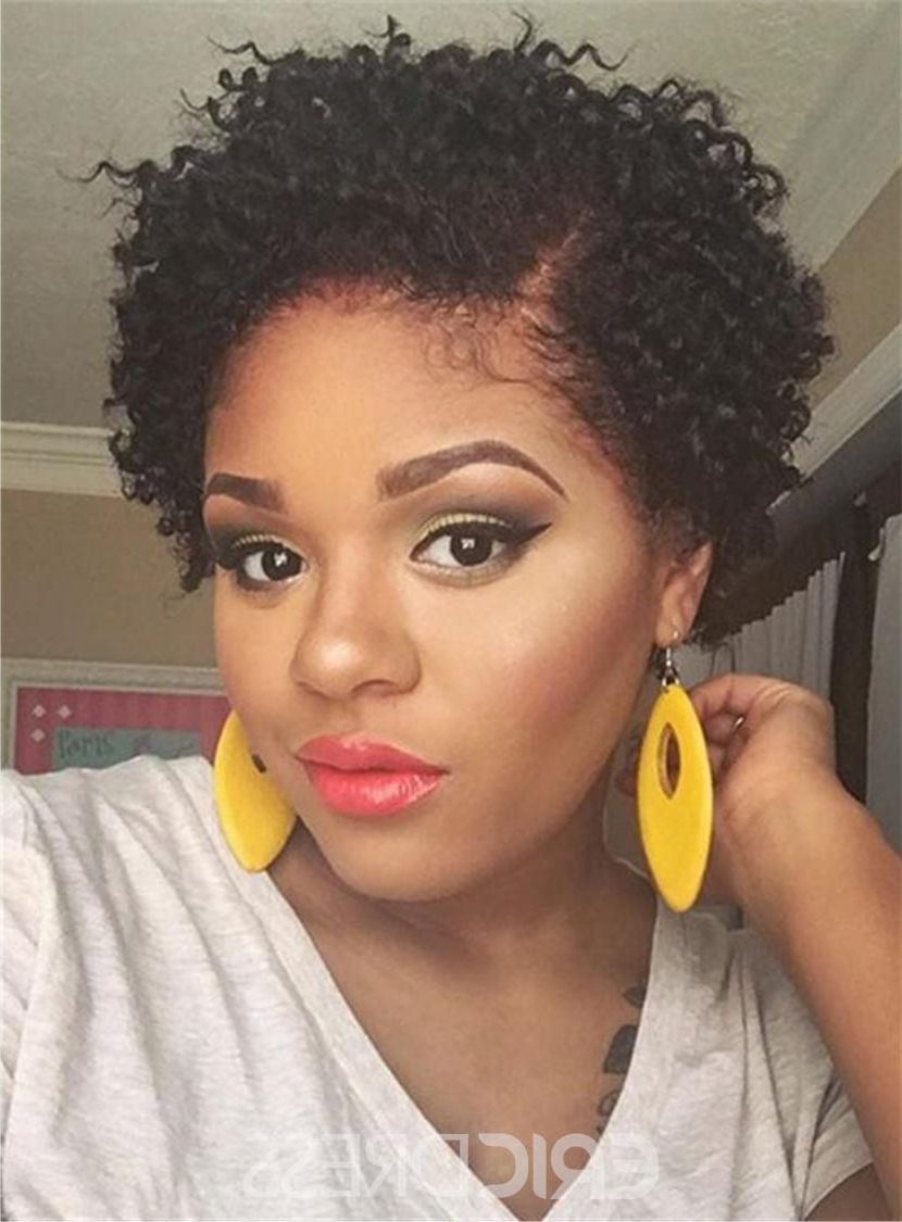 Ericdress Pixie Kinky Curly Short Natural Black Synthetic Hair For Regarding Natural Short Hairstyles For Round Faces (View 11 of 25)