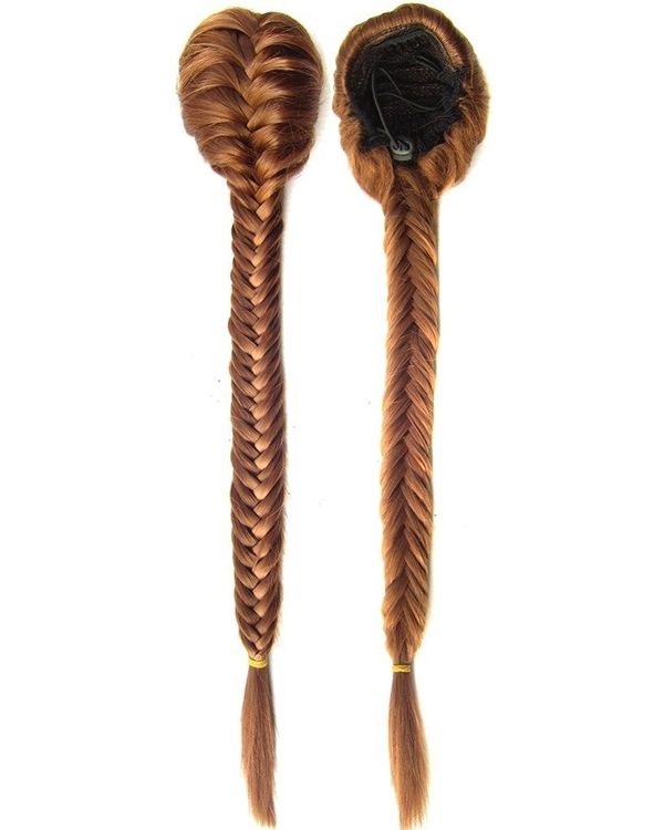 Feshfen 20 50cm Fishtail Plait Ponytail Hair Extension #30 Synthetic Within Fishtail Ponytails With Hair Extensions (View 12 of 25)