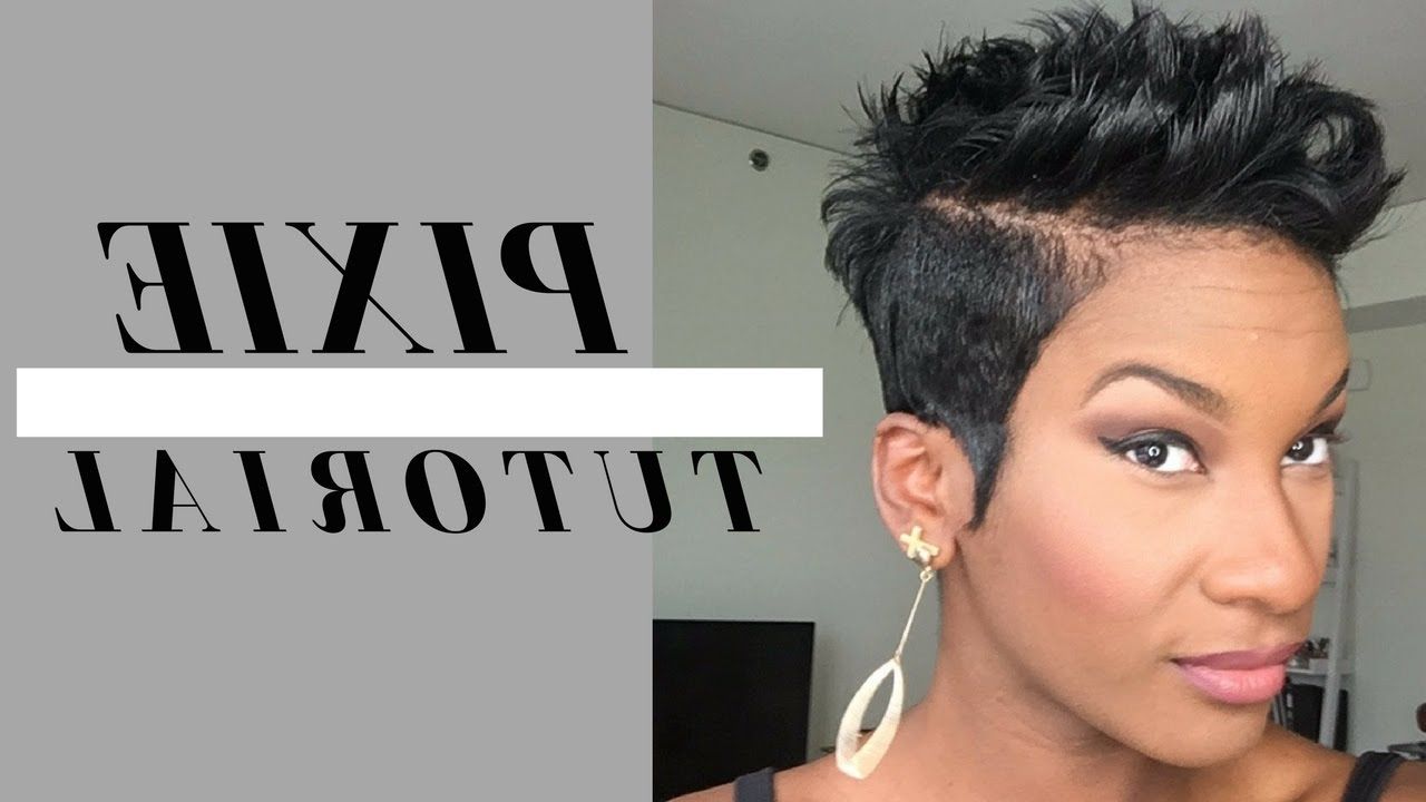Flips And Spikes Pixie Tutorial 2017 | Short Hair Styles For Black Regarding Short Black Hairstyles With Tousled Curls (Photo 15 of 25)
