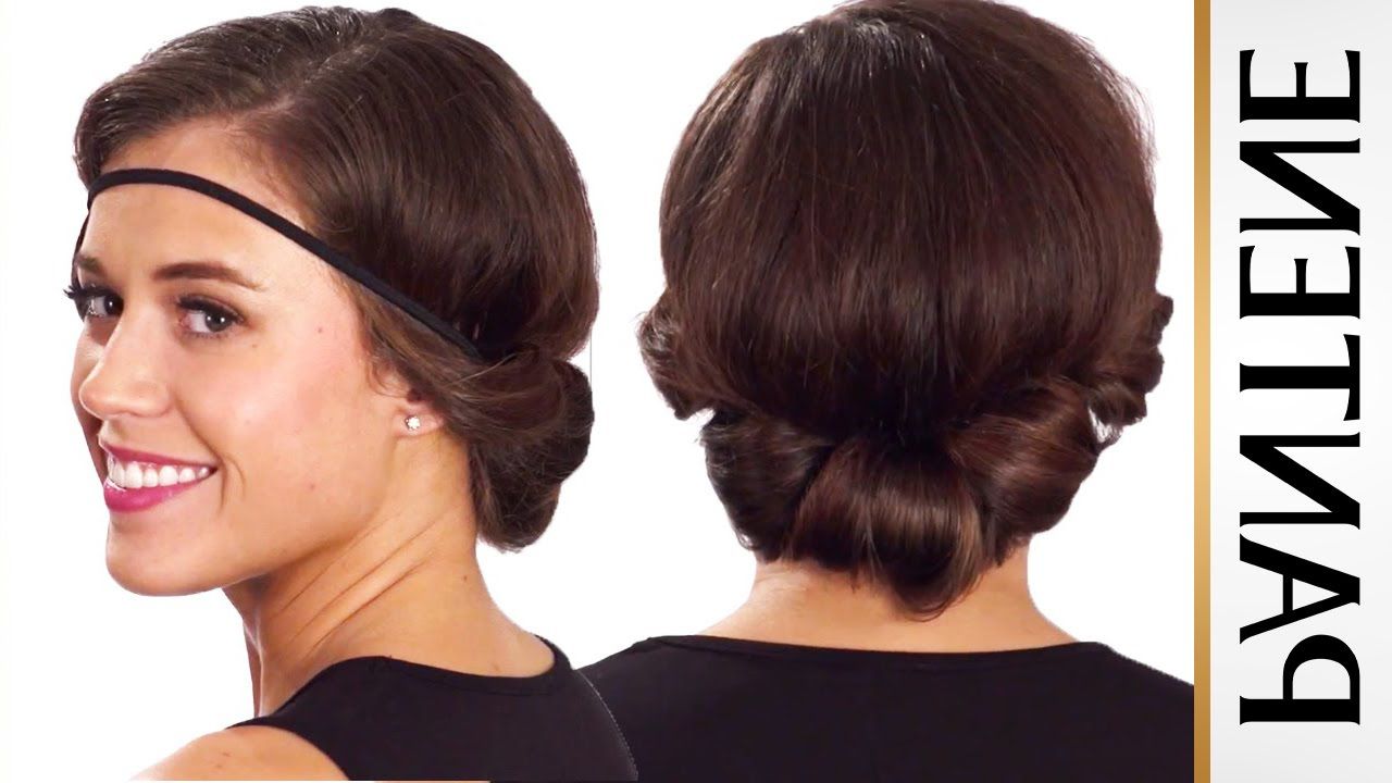 Headband Roll And Tuck Updo: Easy Hairstyles For Short Hair – Youtube Within Short Hairstyles With Headband (View 10 of 25)
