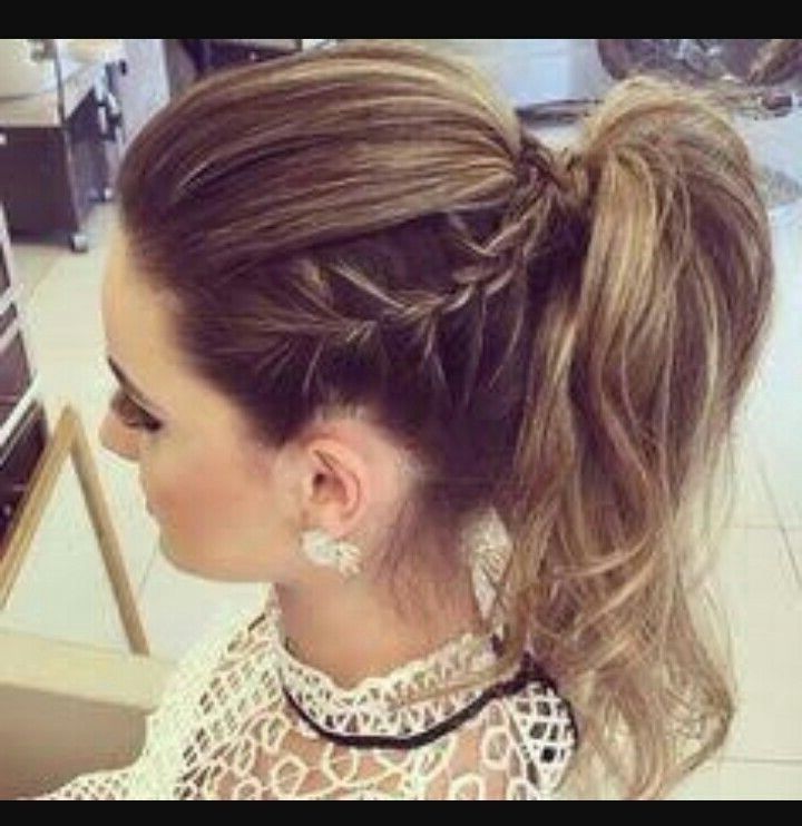 High Ponytail Braid … | Ponytails Hairstyle | Pinte… Throughout Twin Braid Updo Ponytail Hairstyles (View 10 of 25)