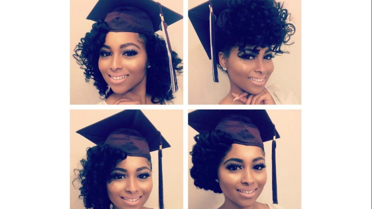 How To| Curly Natural Hair Graduation Cap Styles/prom/special Pertaining To Short Hairstyles With Graduation Cap (Photo 1 of 25)