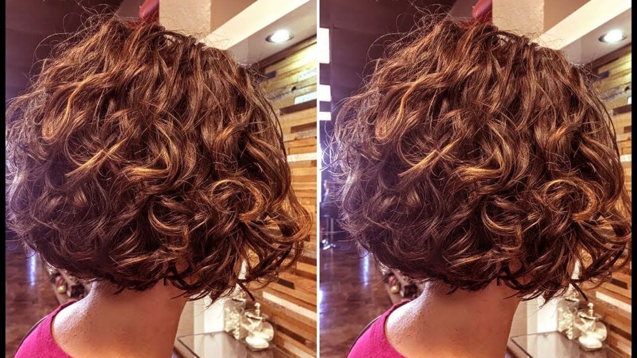 How To Cut A Curly Bob Haircut – Layered Bob Haircut Tutorial Step For Short Curly Caramel Brown Bob Hairstyles (Photo 10 of 25)