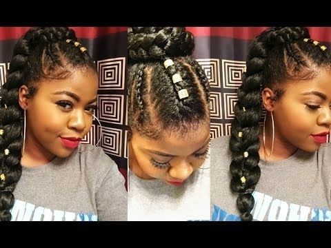 How To :sleek Ponytail With Braiding Hair| Hairstyles For Black Regarding Unique Braided Up Do Ponytail Hairstyles (View 23 of 25)