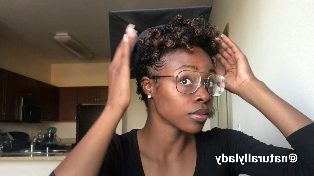 How To Wear Grad Cap W Short Natural Hair|tapered Twa – Youtube For Graduation Cap Hairstyles For Short Hair (View 14 of 25)