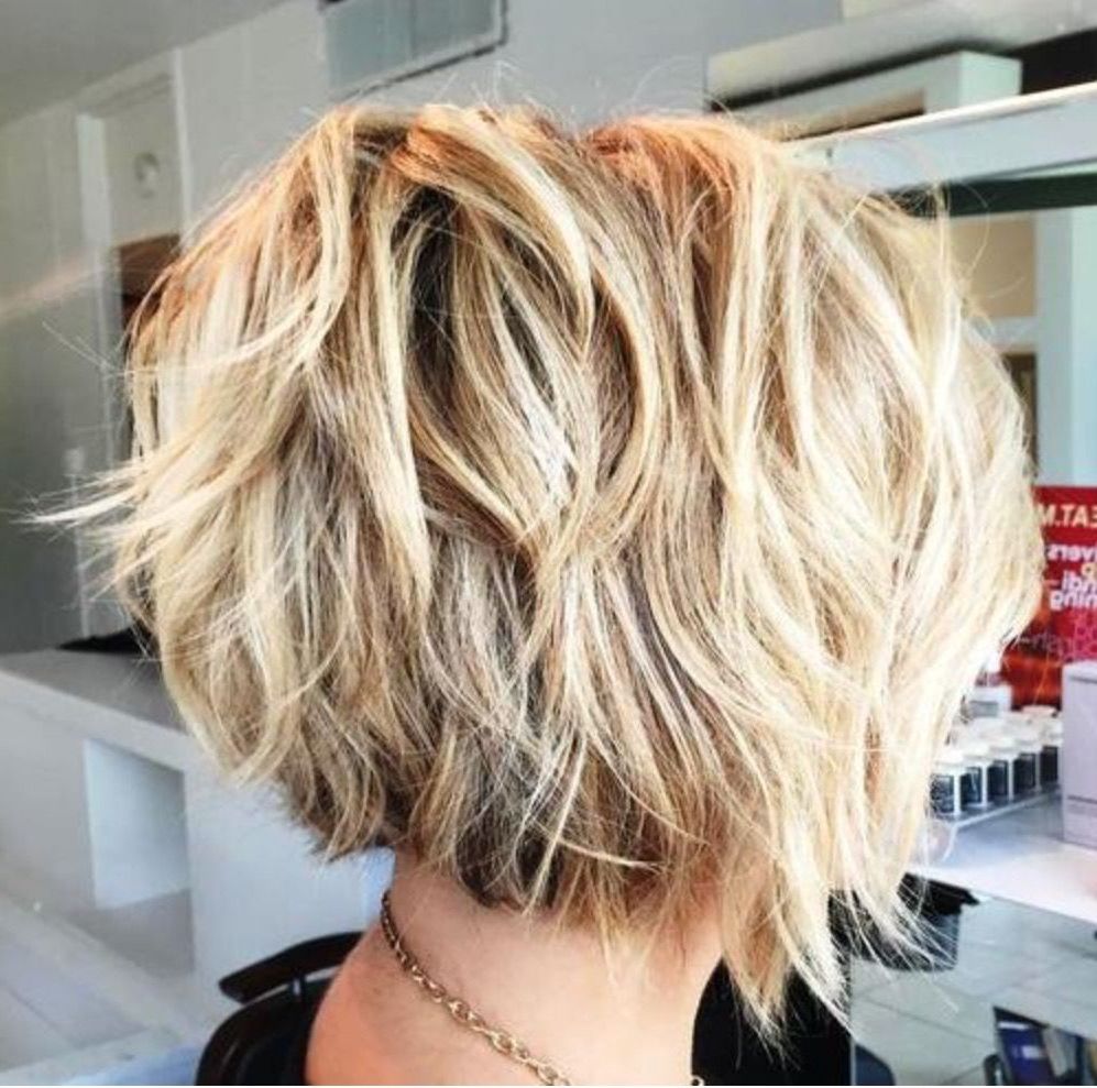 Image Result For Feathered Tousled Blonde Bob Back View | Haircuts Intended For Sexy Tousled Wavy Bob For Brunettes (View 11 of 25)