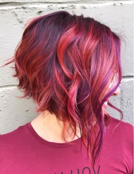 Love This Cute But Longer | Nails Hair In 2018 | Pinterest | Hair Regarding Burgundy And Tangerine Piecey Bob Hairstyles (View 5 of 25)