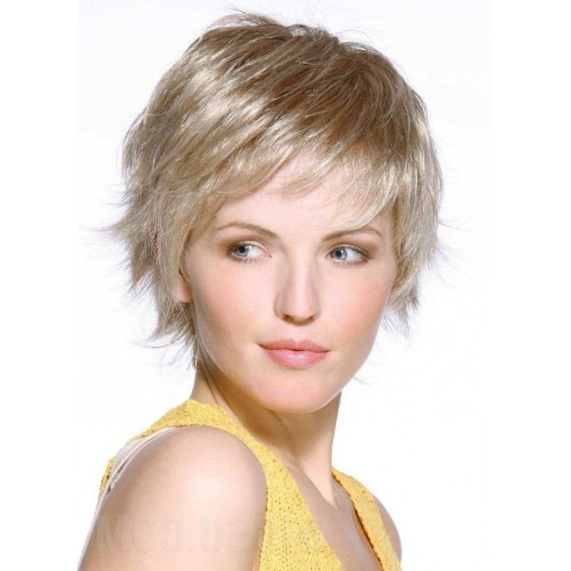 Modern Cut With Flicks Short Straight Synthetic Hair Monofilament Throughout Short Hairstyles With Flicks (View 3 of 25)