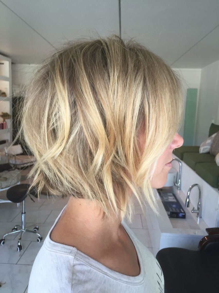Nice Golden Blonde Balayage On A Bob, Some Sections Lighter/brighter Pertaining To Choppy Golden Blonde Balayage Bob Hairstyles (Photo 1 of 25)