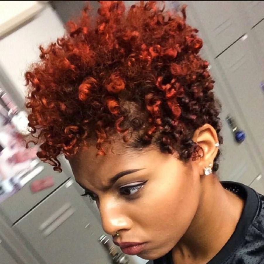 Not Only Is Her Color Awesome, But Her Tapered Cut And Popping Curls Inside Tapered Brown Pixie Hairstyles With Ginger Curls (View 5 of 25)