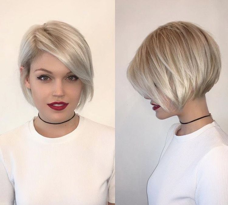 Pinmellony Kailey On Short Hairstyles In 2018 | Pinterest Inside Rounded Pixie Bob Haircuts With Blonde Balayage (View 7 of 25)