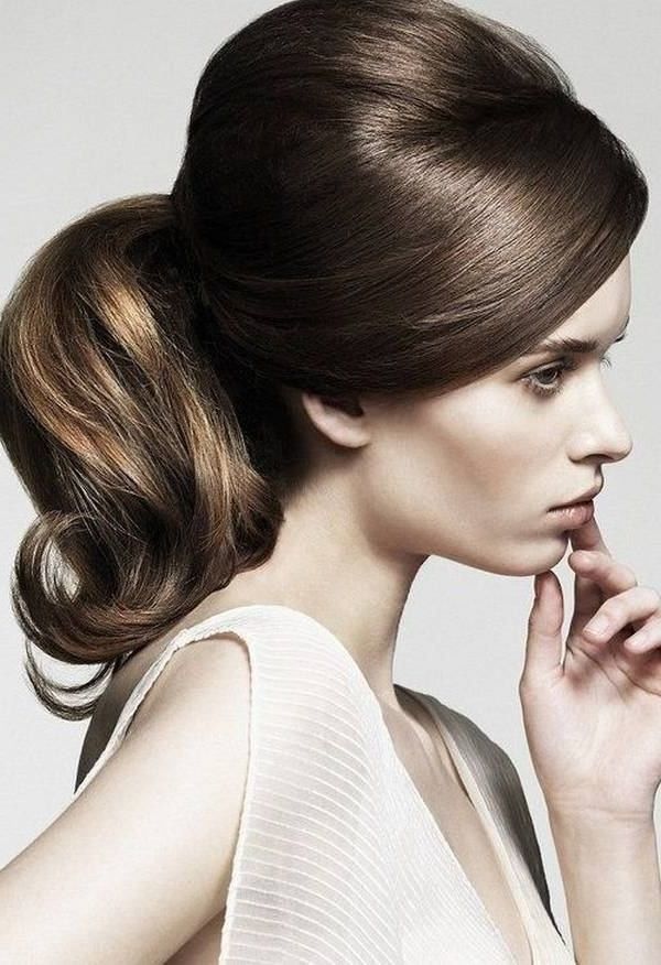 Pouf Winter Hairstyles #hairstyles #haircolors #winterhairstyles Inside Twisted Retro Ponytail Updo Hairstyles (View 12 of 25)