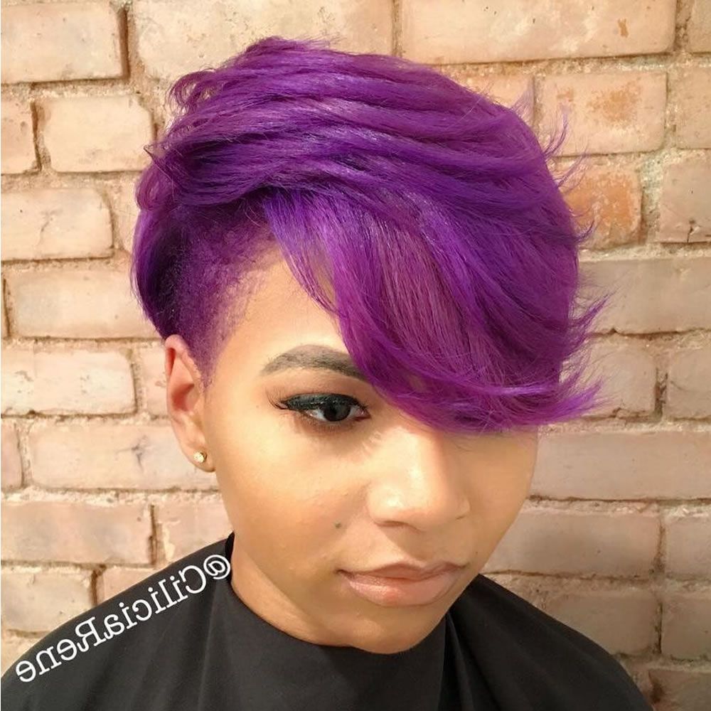 Purple Pixie Short Haircut For Black Women – Hairstyles With Purple And Black Short Hairstyles (Photo 1 of 25)
